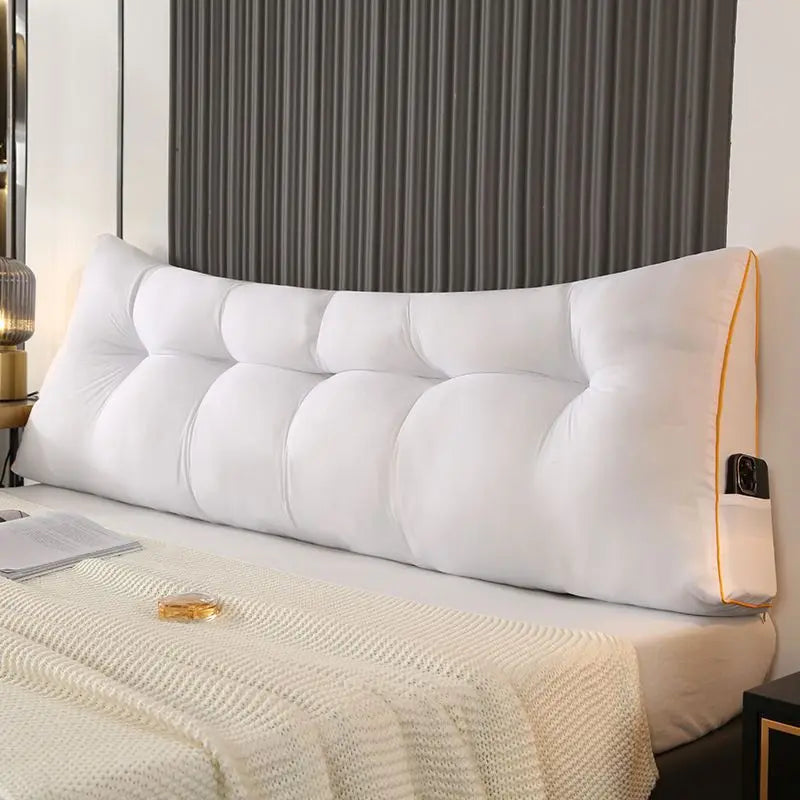 Coussin en tete de lit Dossier Triangulaire Multi-usages avec Poches