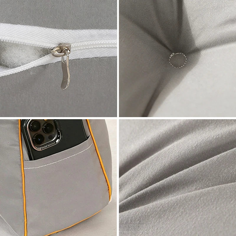 Coussin en tete de lit Dossier Triangulaire Ergonomique avec Poches