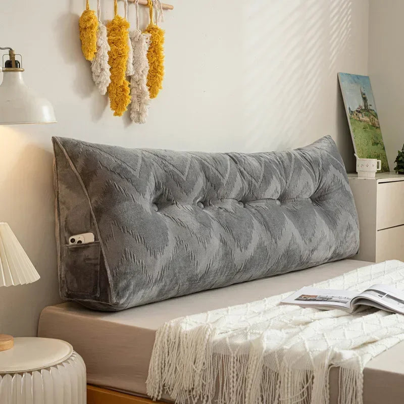 Coussin en tete de lit de Lecture Triangulaire Velours XL