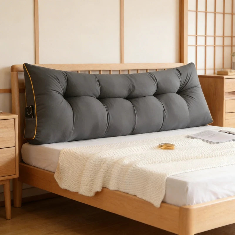 Coussin en tete de lit Dossier Triangulaire Ergonomique avec Poches